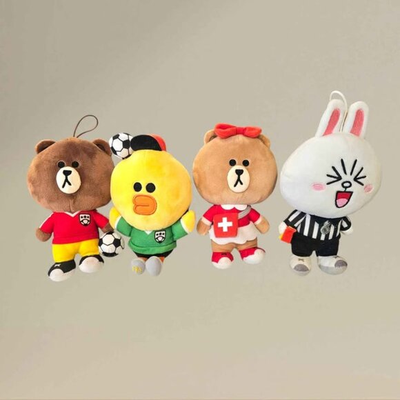 2018 McDonald LINE Friends SOCCER LEAGUE 6" Plush Set - Picture 1 of 8